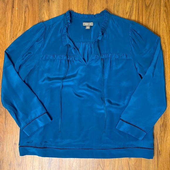 J. Crew Point Sur Silk Popover Blouse - Picture 2 of 10